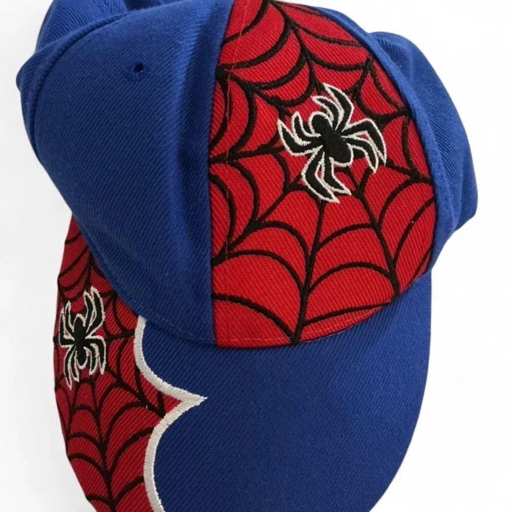 August Sportswear Spider Hat Kids Junior 52cm Blue Red Excellent Embroidered Cap